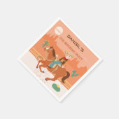 小さなクールカウボーイと馬の誕生日パーティー スタンダードカクテルナプキン (角)