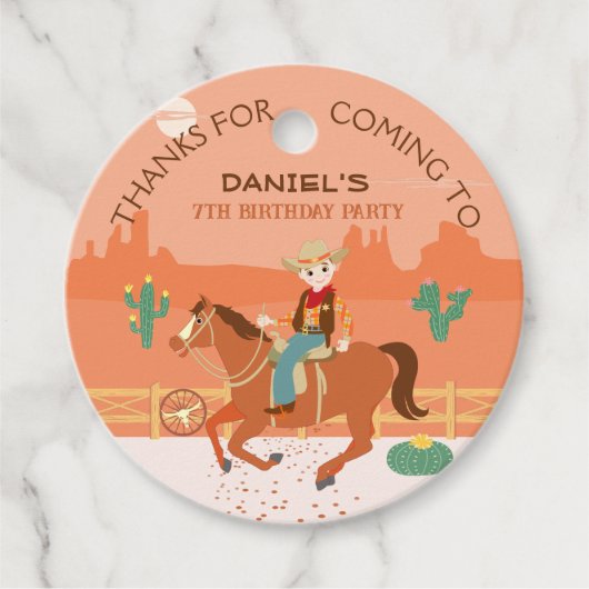 小さなクールカウボーイと馬の誕生日パーティー フェイバータグ (正面)