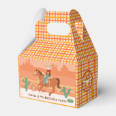 小さなクールカウボーイと馬の誕生日パーティー フェイバーボックス (裏面サイド)