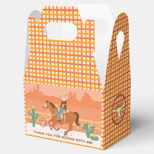 小さなクールカウボーイと馬の誕生日パーティー フェイバーボックス (オープン)