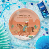 小さなクールカウボーイと馬の誕生日パーティー ペーパープレート (パーティー)