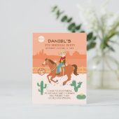 小さなクールカウボーイと馬の誕生日パーティー ポストカード (スタンド正面)