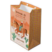 小さなクールカウボーイと馬の誕生日パーティー ミディアムペーパーバッグ (正面アングル)