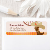 小さなクールカウボーイと馬の誕生日パーティー ラベル (インサイチュ)