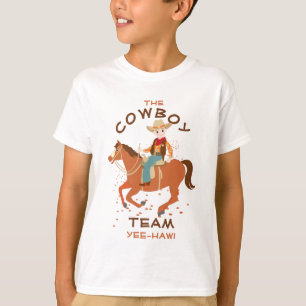 小さなクールカウボーイと馬の誕生日パーティー Tシャツ