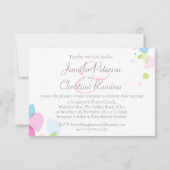 小さなグラフィックフモダンラワー花びらの結婚式の招待 招待状 (裏面)