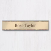 小さなグリッターバラ金ゴールド サインプレート (正面)