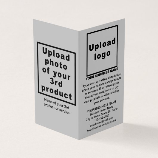 小さなグレー折り畳みカードにビジネス製品 (外部)