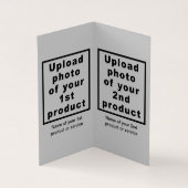 小さなグレー折り畳みカードにビジネス製品 (内部)