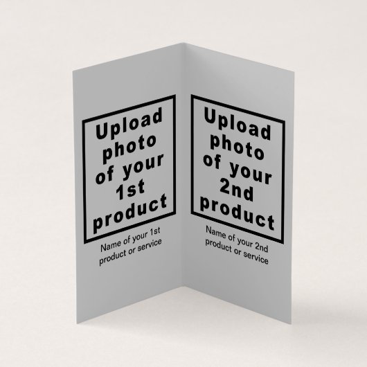 小さなグレー折り畳みカードにビジネス製品 (内部)