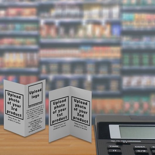 小さなグレー折り畳みカードにビジネス製品