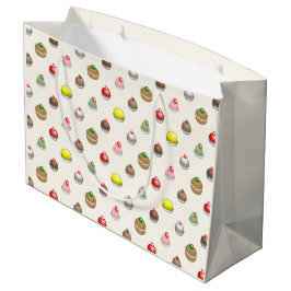 小さなケーキのパターン ラージペーパーバッグ