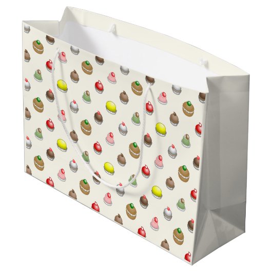 小さなケーキのパターン ラージペーパーバッグ (裏面アングル)