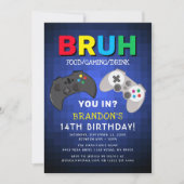 小さなゲーマーの誕生日パーティー 招待状 (正面)