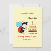 小さなコガネムシとケーキ 招待状 (正面)