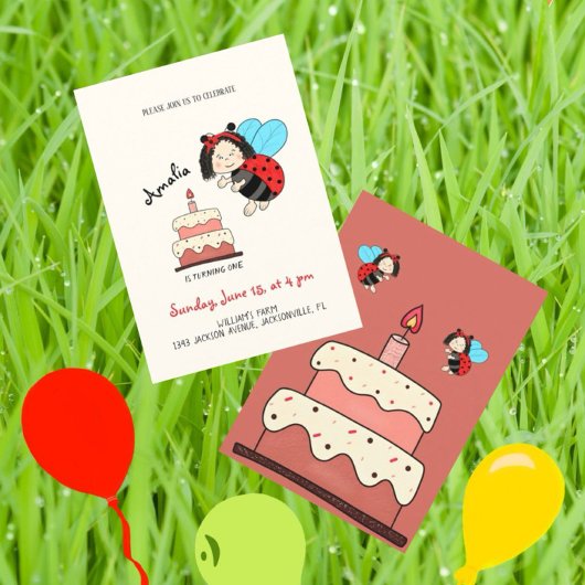 小さなコガネムシのケーキ 招待状