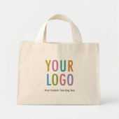 小さなコットンキャンバストートバッグとロゴなし ミニトートバッグ (正面)