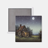 小さなコテージが月明かりの中 マグネット (正面/裏面)