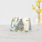 小さなコテージの森 – 魅惑的な脱出 カード (黄色い花)