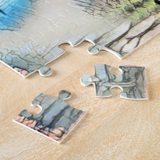 小さなコテージの森 – 魅惑的な脱出 ジグソーパズル (側面)