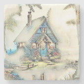 小さなコテージの森 – 魅惑的な脱出 ストーンコースター (正面)