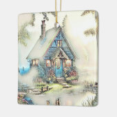 小さなコテージの森 – 魅惑的な脱出 セラミックオーナメント (左)