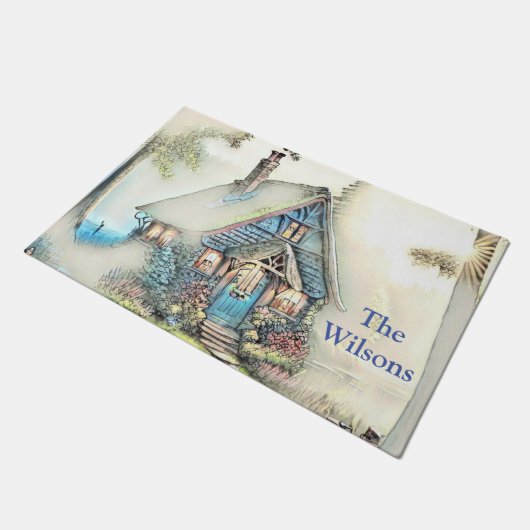 小さなコテージの森 – 魅惑的な脱出 ドアマット (アングル)