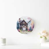 小さなコテージの牧草地の壁時計 ラウンド壁時計 (ホーム)