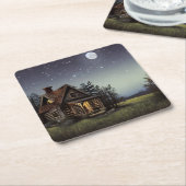 小さなコテージ スクエアペーパーコースター (アングル)