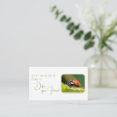 小さなコバチがあなたに教えてくれる、前向きなモチベーションの名言 名刺 (スタンド正面)