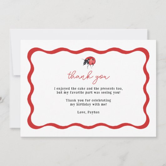 小さなコバチの誕生日ありがとう サンキューカード (正面)