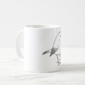 小さなコマドリの線画 コーヒーマグカップ (正面左)
