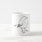 小さなコマドリの線画 コーヒーマグカップ (中央)
