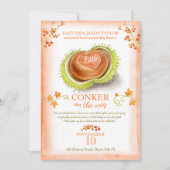 小さなコンカーハート水色ベビーシャワー 案内状 (正面)