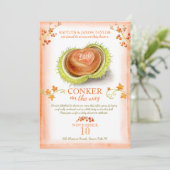 小さなコンカーハート水色ベビーシャワー 案内状 (スタンド正面)