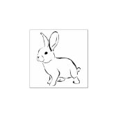 小さなゴムスタンプ - 左向きのウサギ ラバースタンプ (インプリント)