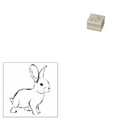 小さなゴム印 – 右向きウサギ ラバースタンプ (押印)