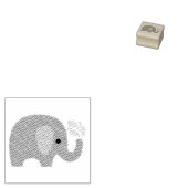 小さなゴム印 – 象シャワー ラバースタンプ (押印)