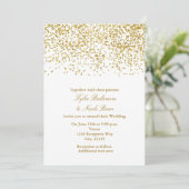小さなゴールドドットのコンフェッティ 現代の結婚式招待状 招待状 (スタンド正面)