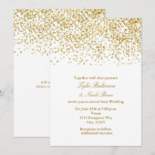 小さなゴールドドットのコンフェッティ 現代の結婚式招待状 招待状 (正面/裏面)