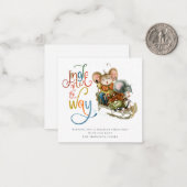 小さなサイズかわいいネズミジンルザウェイホリデイ ノートカード (正面/裏面インサイチュ)