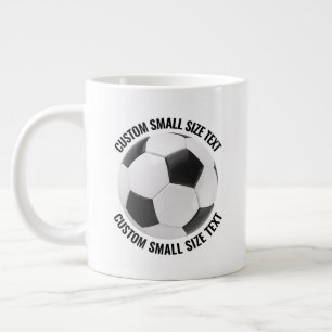 小さなサイズのカスタマイズテキストサッカーボール ジャンボコーヒーマグカップ