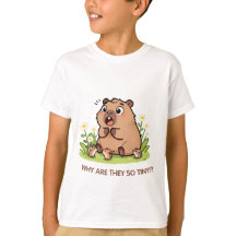 小さなサイズのカピバラと仲間たち キッズTシャツ