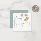 小さなサイズのトレンディーの葉ハッピーサンクスギビングカード ノートカード (正面/裏面インサイチュ)