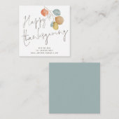 小さなサイズのトレンディーの葉ハッピーサンクスギビングカード ノートカード (正面/裏面)