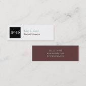 小さなサムネイルロゴは単にシックなホワイトブラウン スキニー名刺 (正面/裏面)