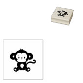 小さなサル座る ラバースタンプ (押印)