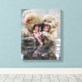 小さなサル |熱い春，日本 キャンバスプリント (インサイチュ (ウッドフロア))