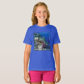 小さなサンゴの周りを群れるヒレナガカマス Tシャツ (正面フル)