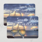 小さなサンセットビーチ セーブ・ザ・デート フラットカード 招待状 (正面/裏面)